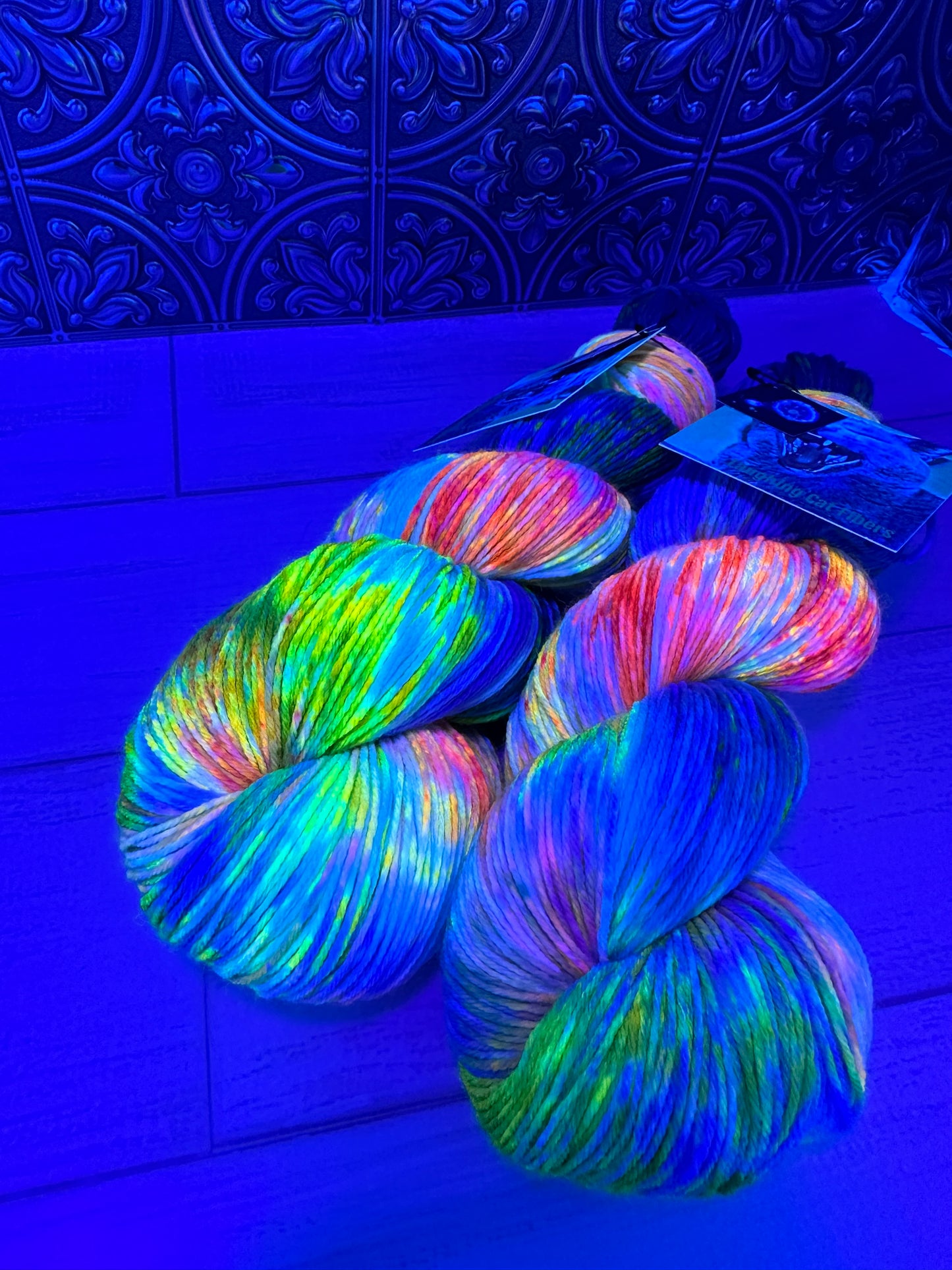 "Cartwheel Galaxy" on Various Yarn Bases