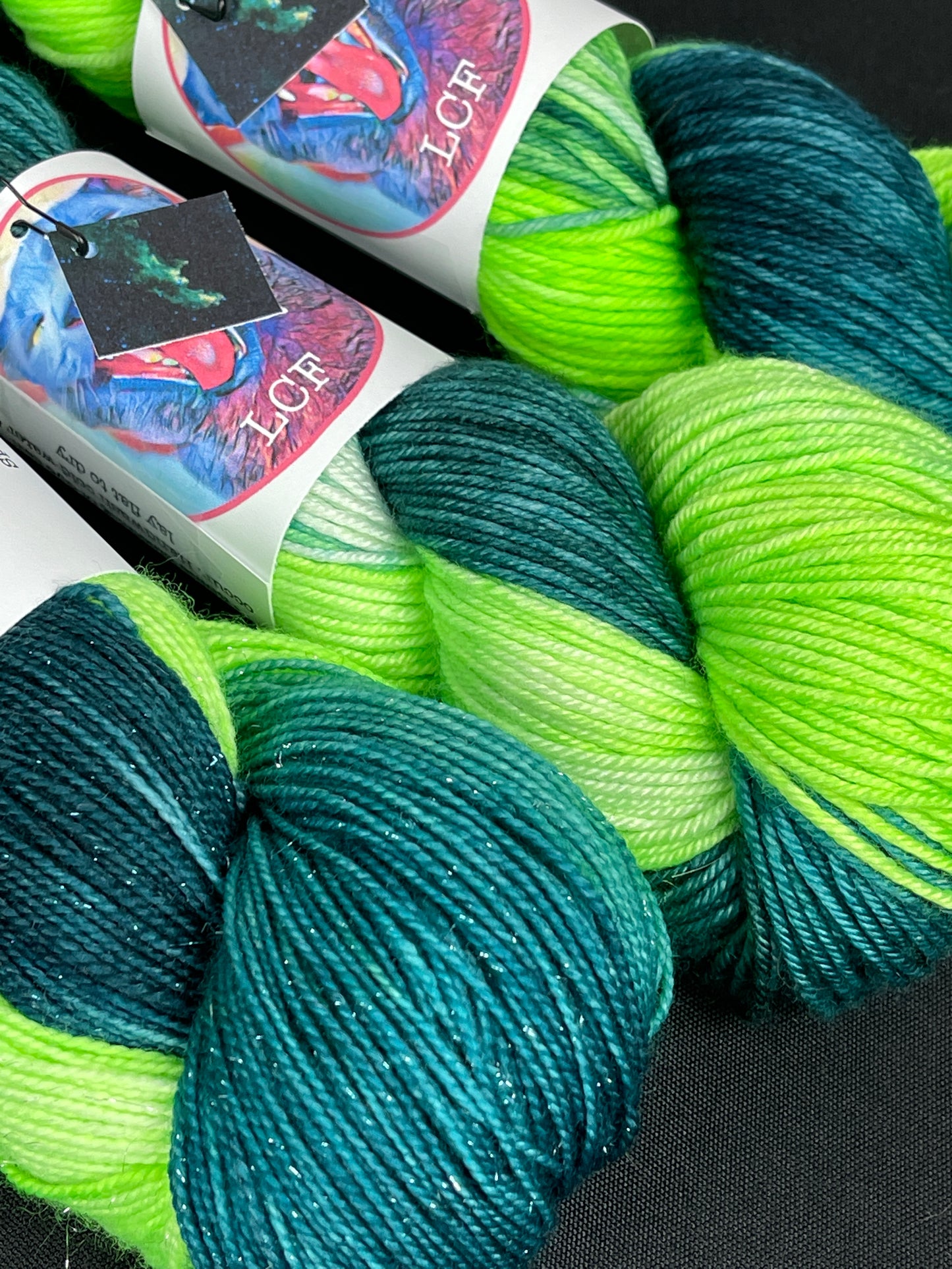 "Witch Head Nebula" on Various Yarn Bases
