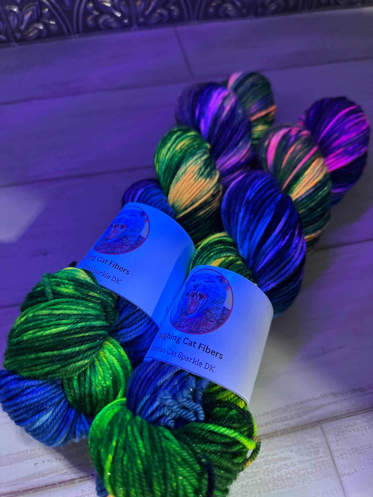 "Cartwheel Galaxy" on Various Yarn Bases