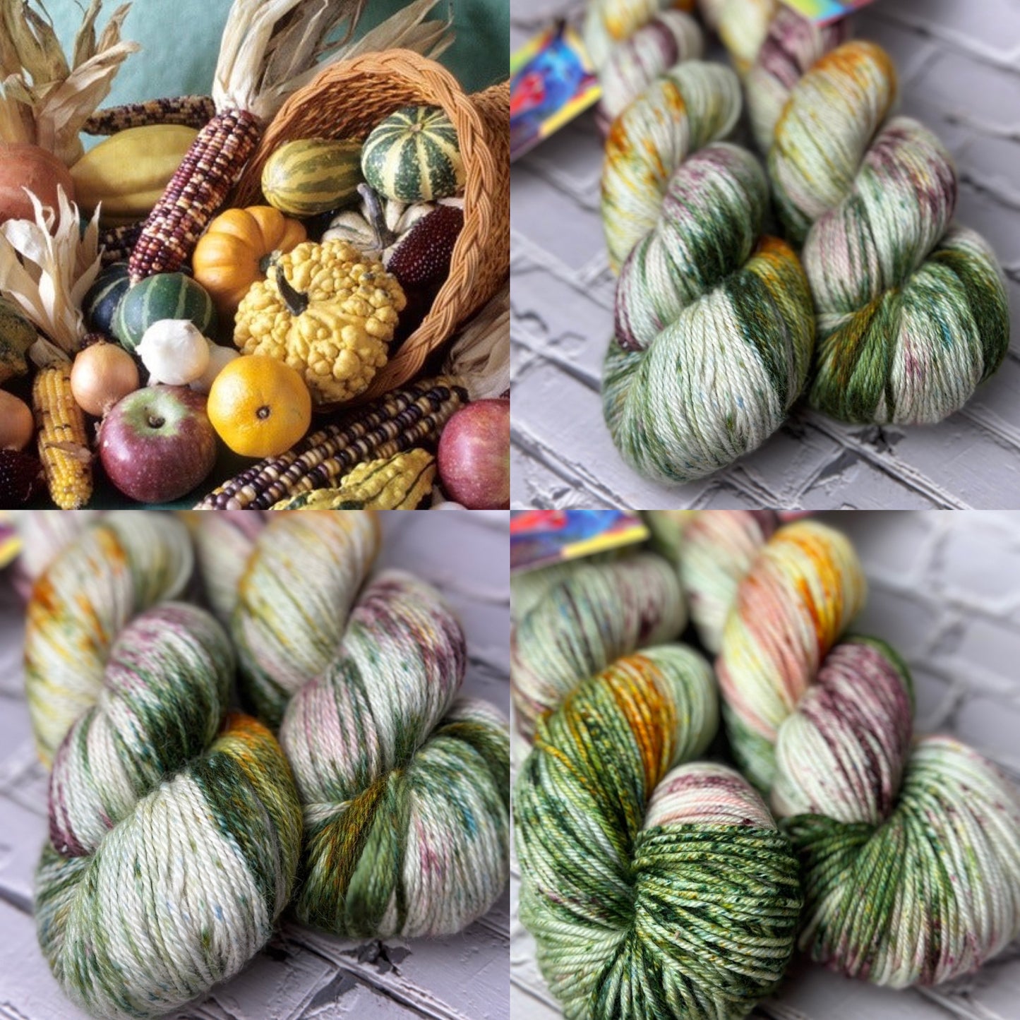 "Cornicopia" on Various Yarn Bases