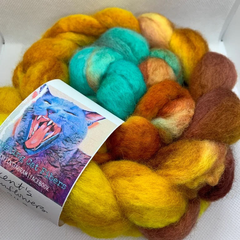 Custom Curated Rovings: "Vincent's Sunflowers"