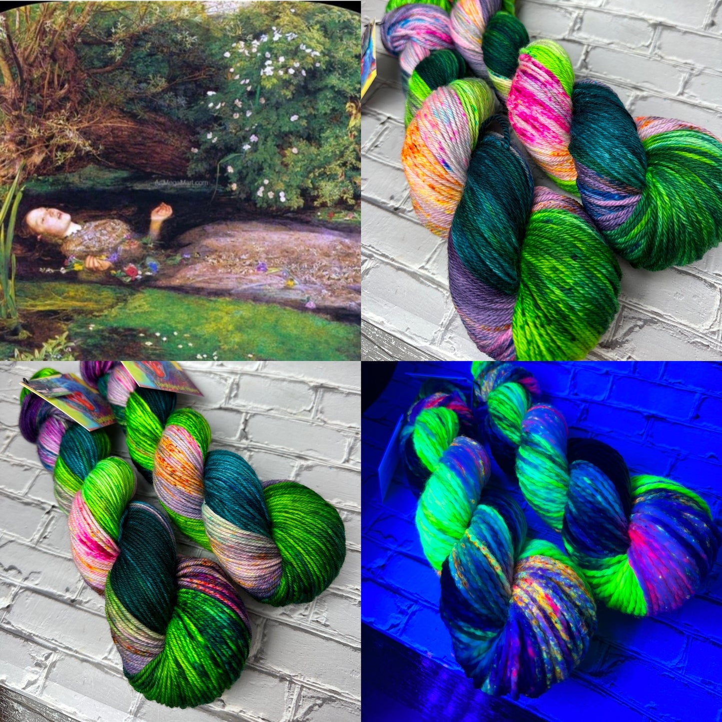 "Ophelia" on Various Yarn Bases