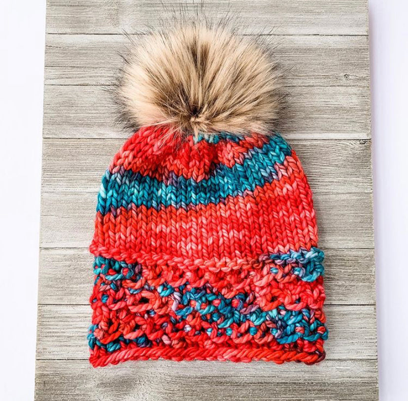 "La Rosa de Guadalupe" on Various Yarn Bases