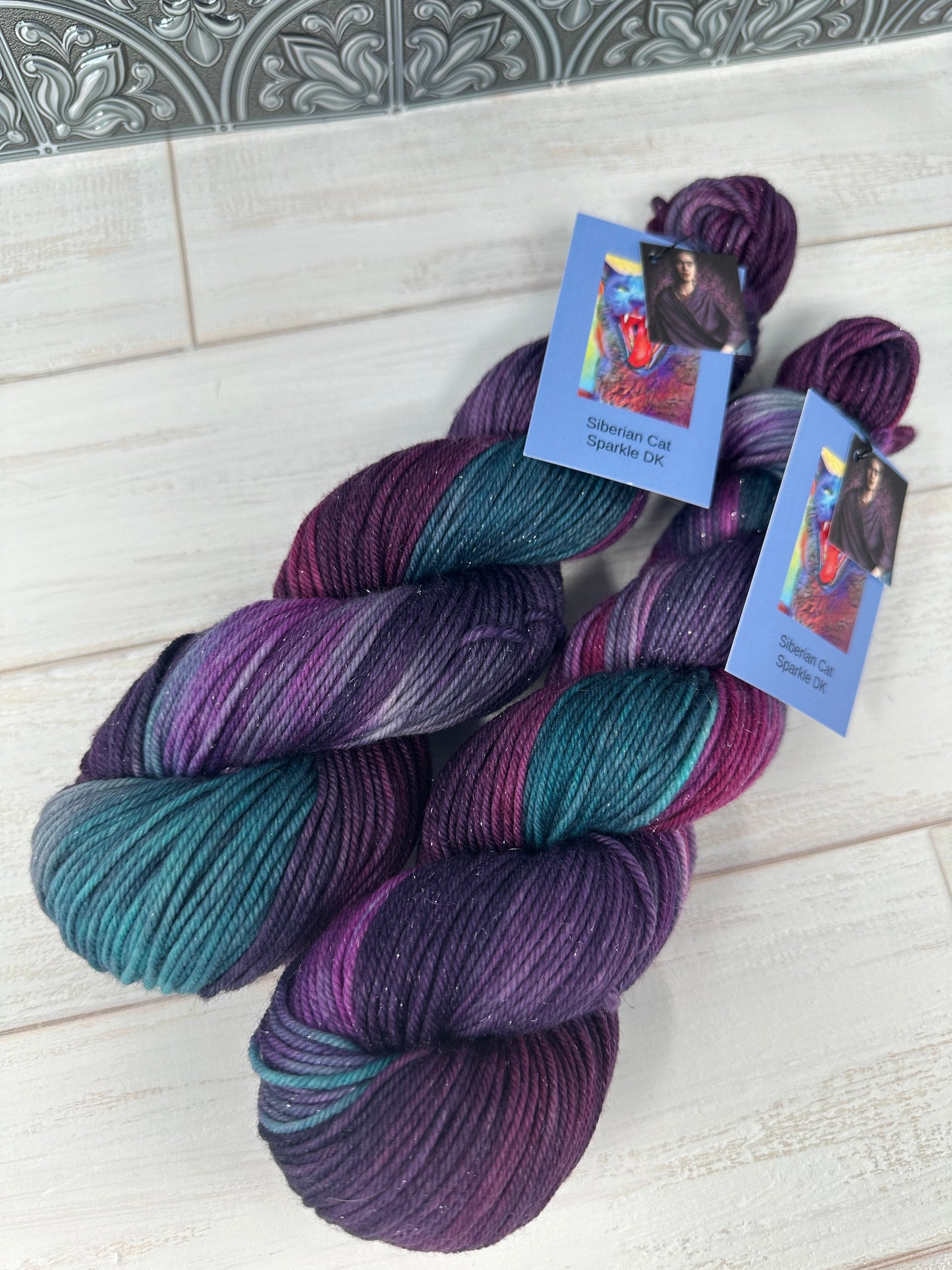 "Damas de Morado" on Various Yarn Bases