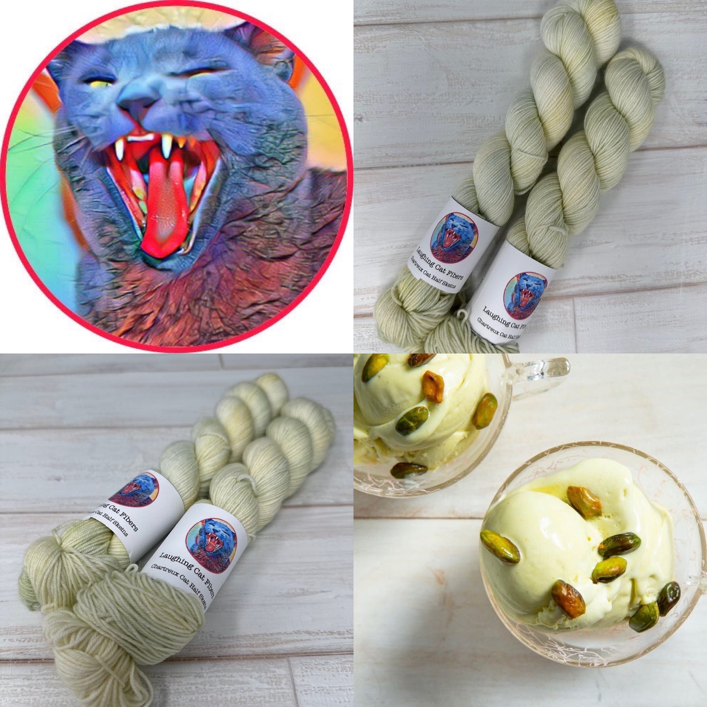 "Pistachio Ice Cream" on Various Yarn Bases