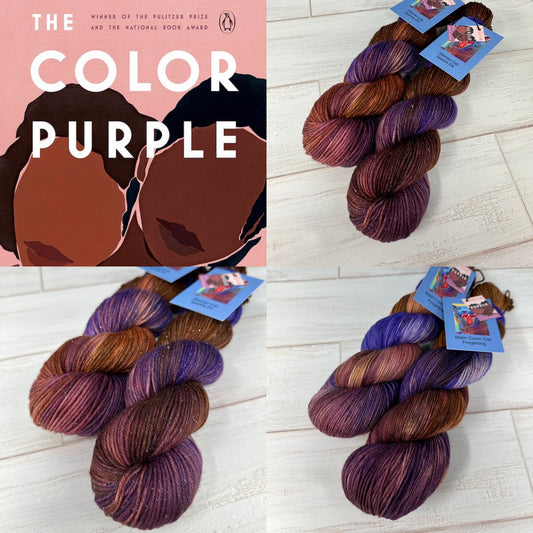 Banned Books Yarn Club "The Color Purple" on Various Yarn Bases