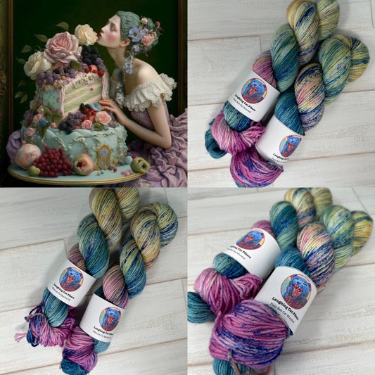 "Let Them Eat Cake" on Various Yarn Bases