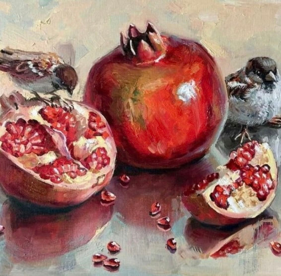 Still Life: Bird & Pomegranate | Nature Collection