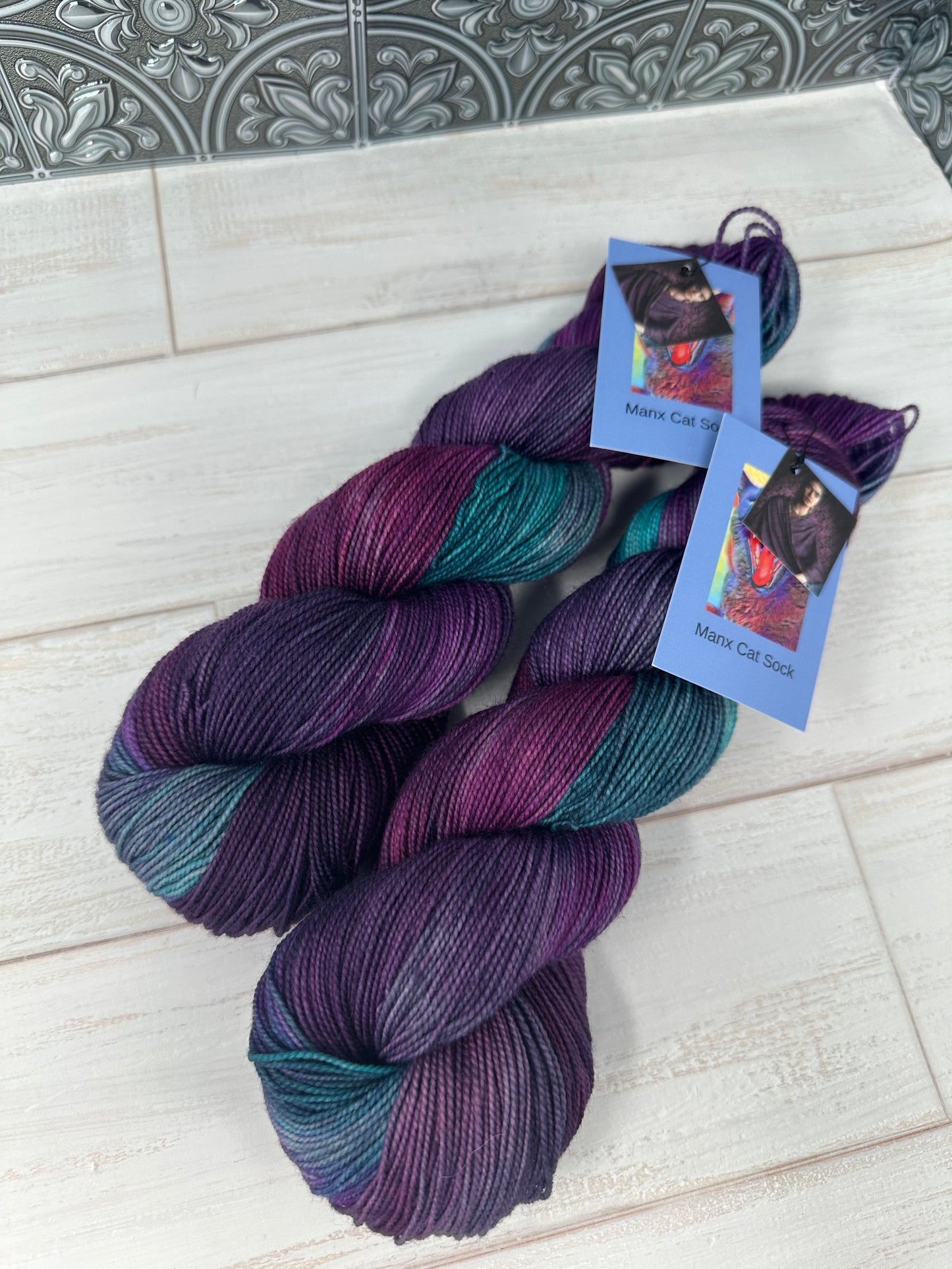 "Damas de Morado" on Various Yarn Bases