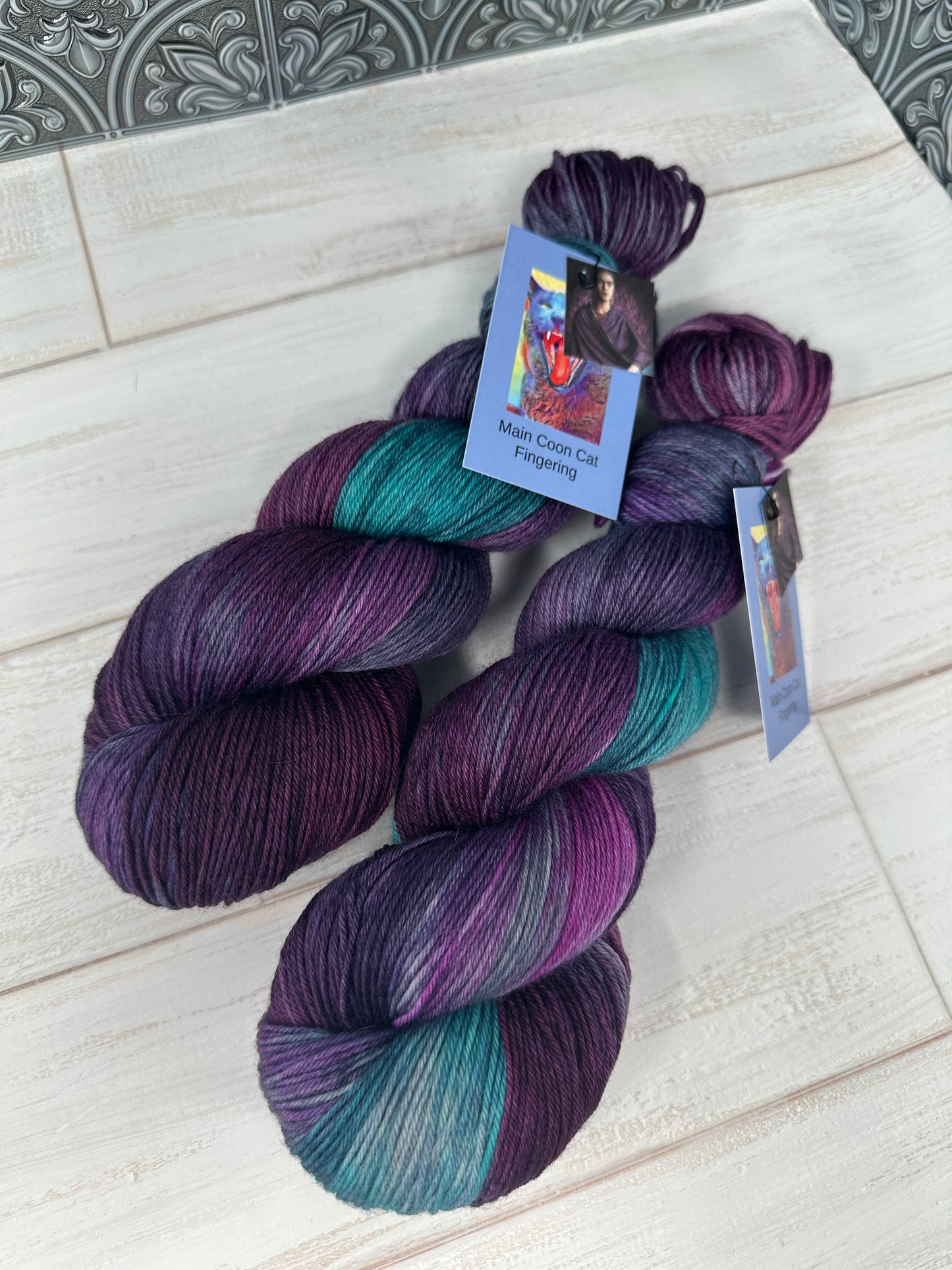 "Damas de Morado" on Various Yarn Bases