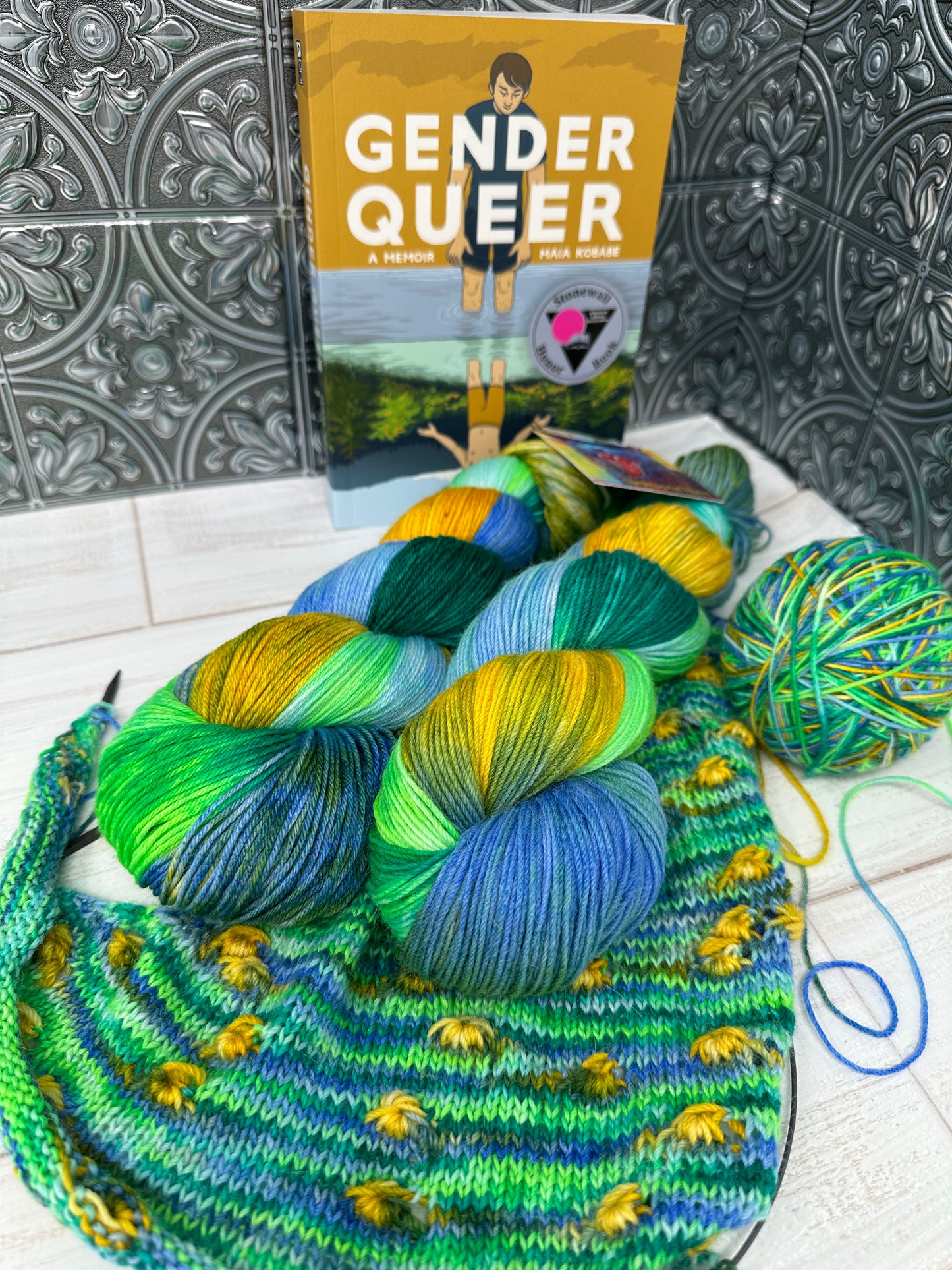 Banned Books Yarn Club: “Gender Queer” on Various Yarn Bases