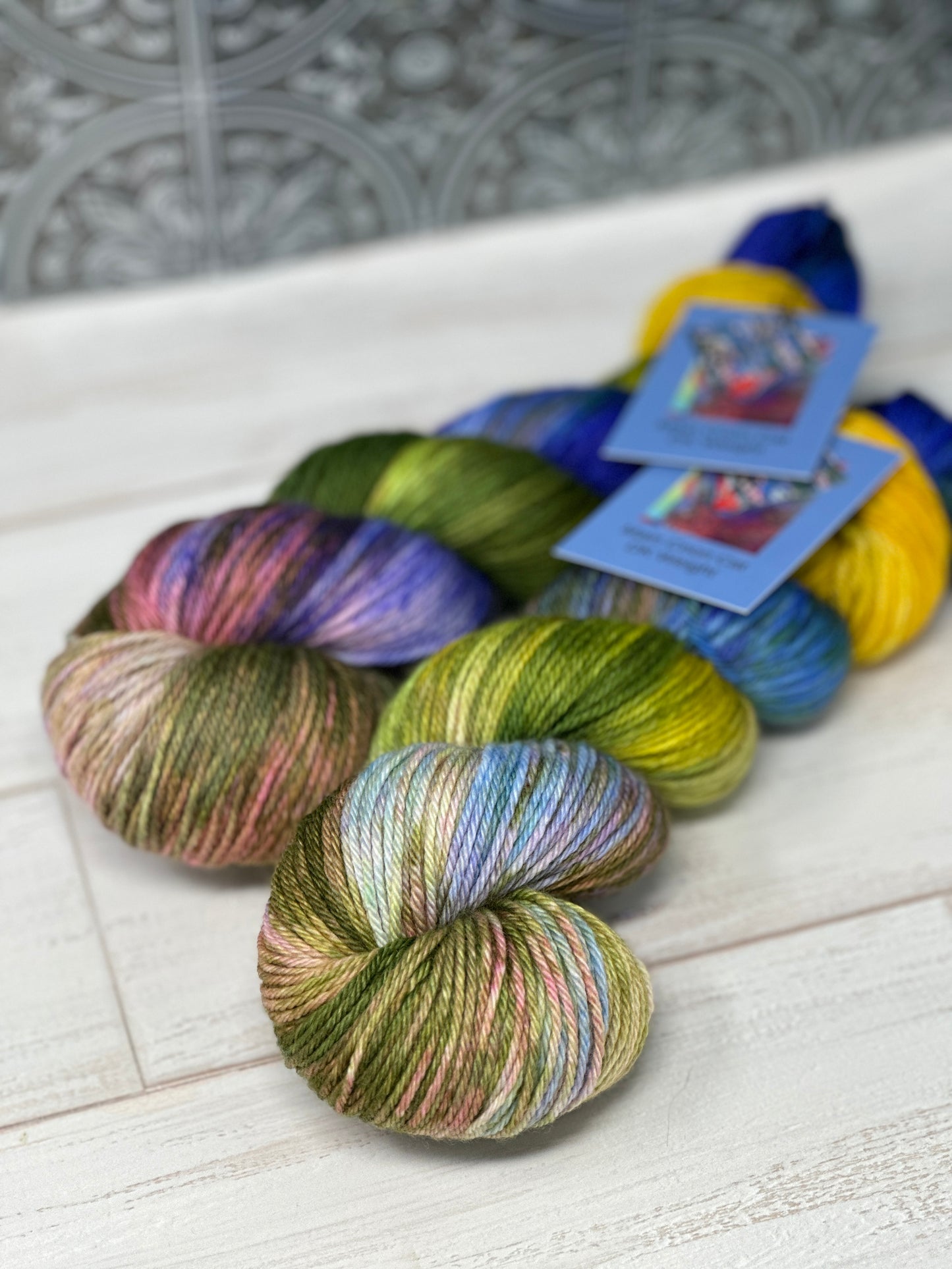 "Water Lilies 1916" on Various Yarn Bases