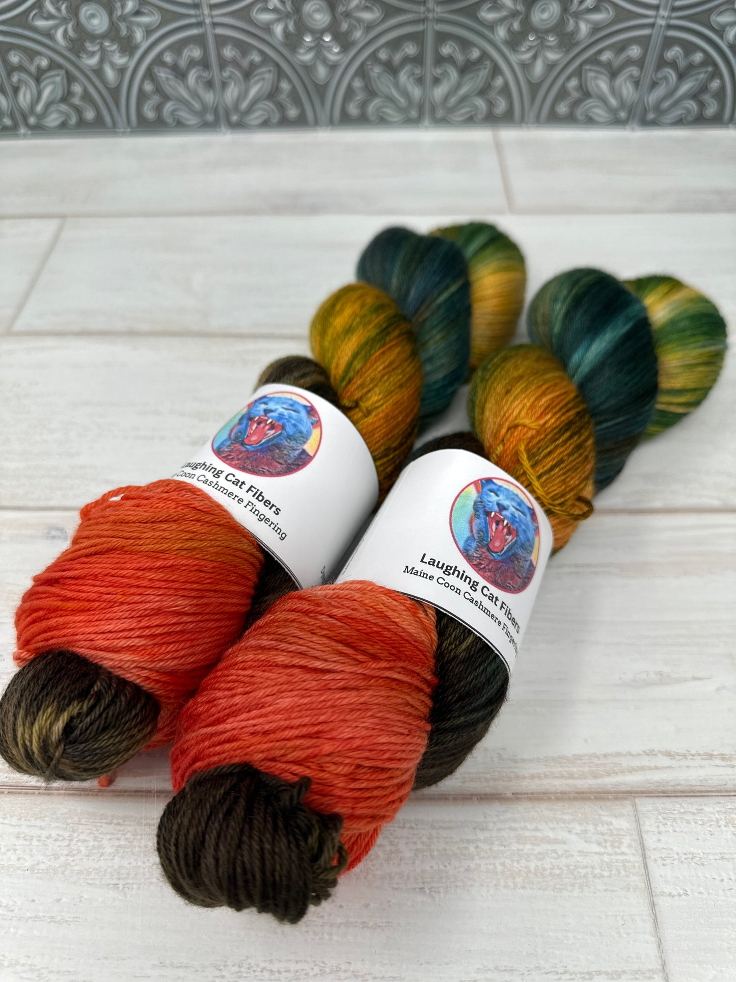 "The Cascades" on Various Yarn Bases