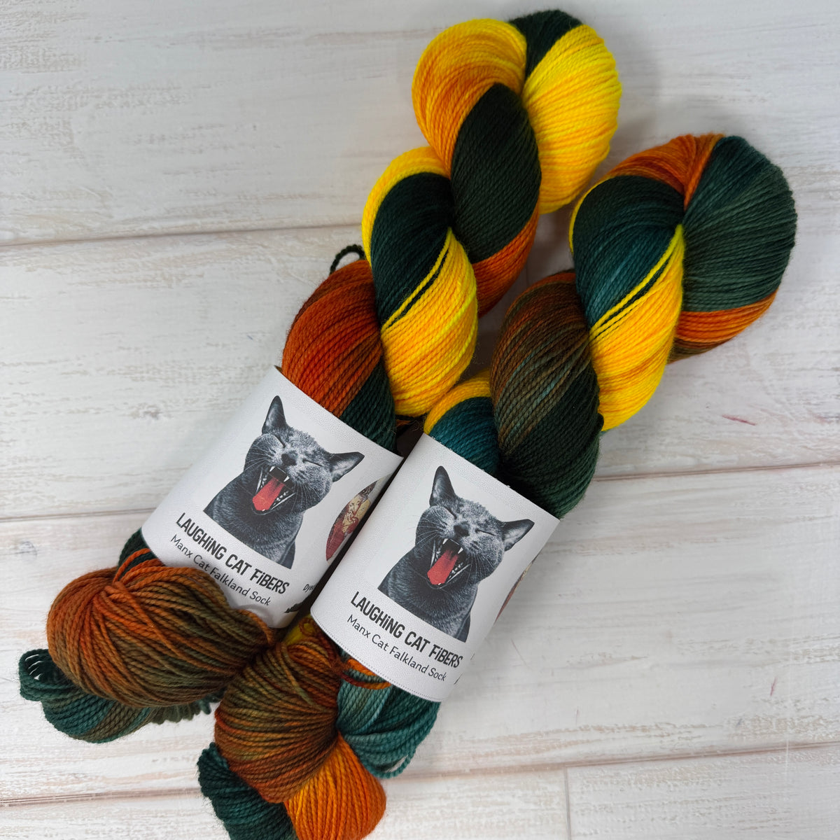 2 skeins of Goldfish by Laughing Cat Fibers 