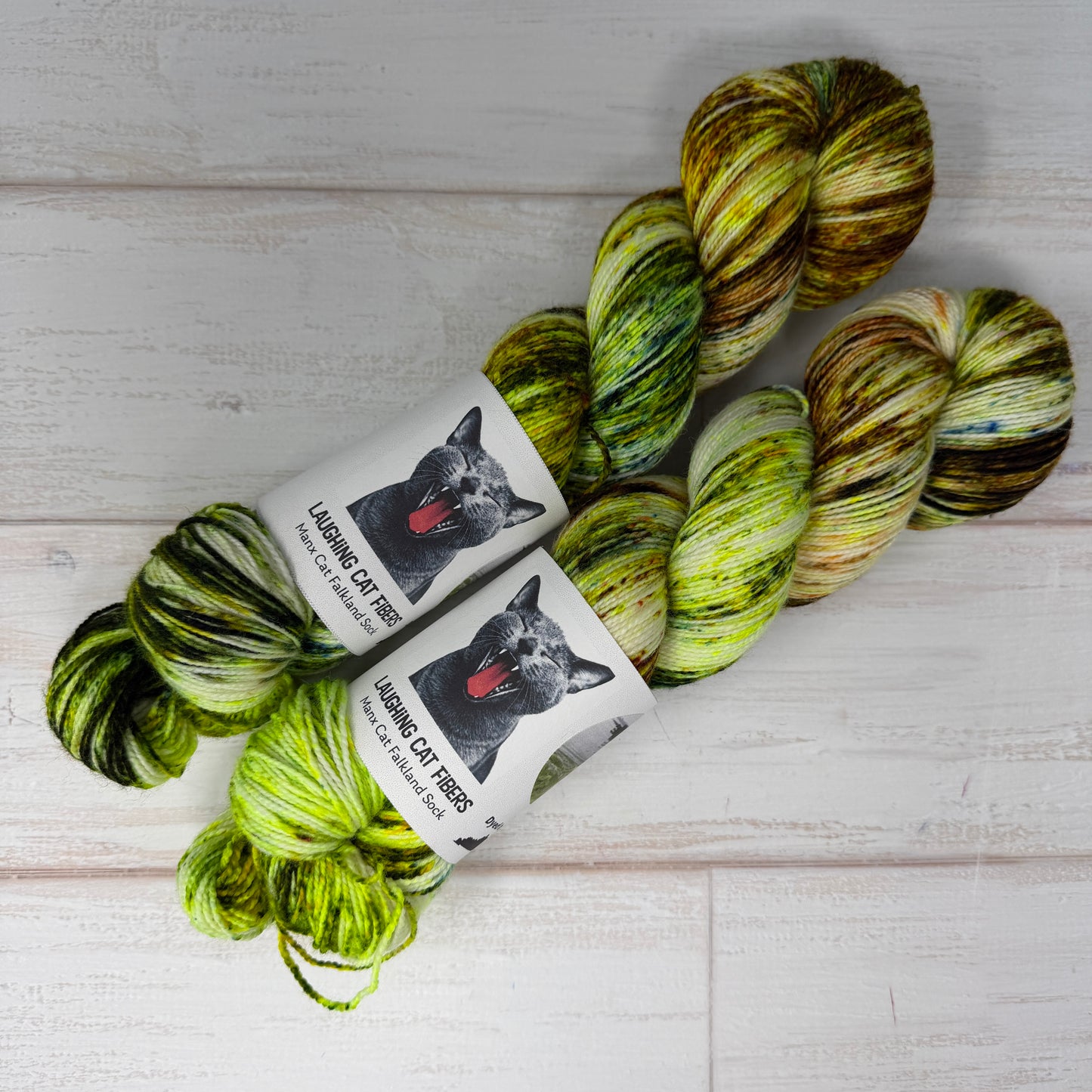 Lake Erie Algae Bloom hand dyed yarn by Laughing Cat Fibers