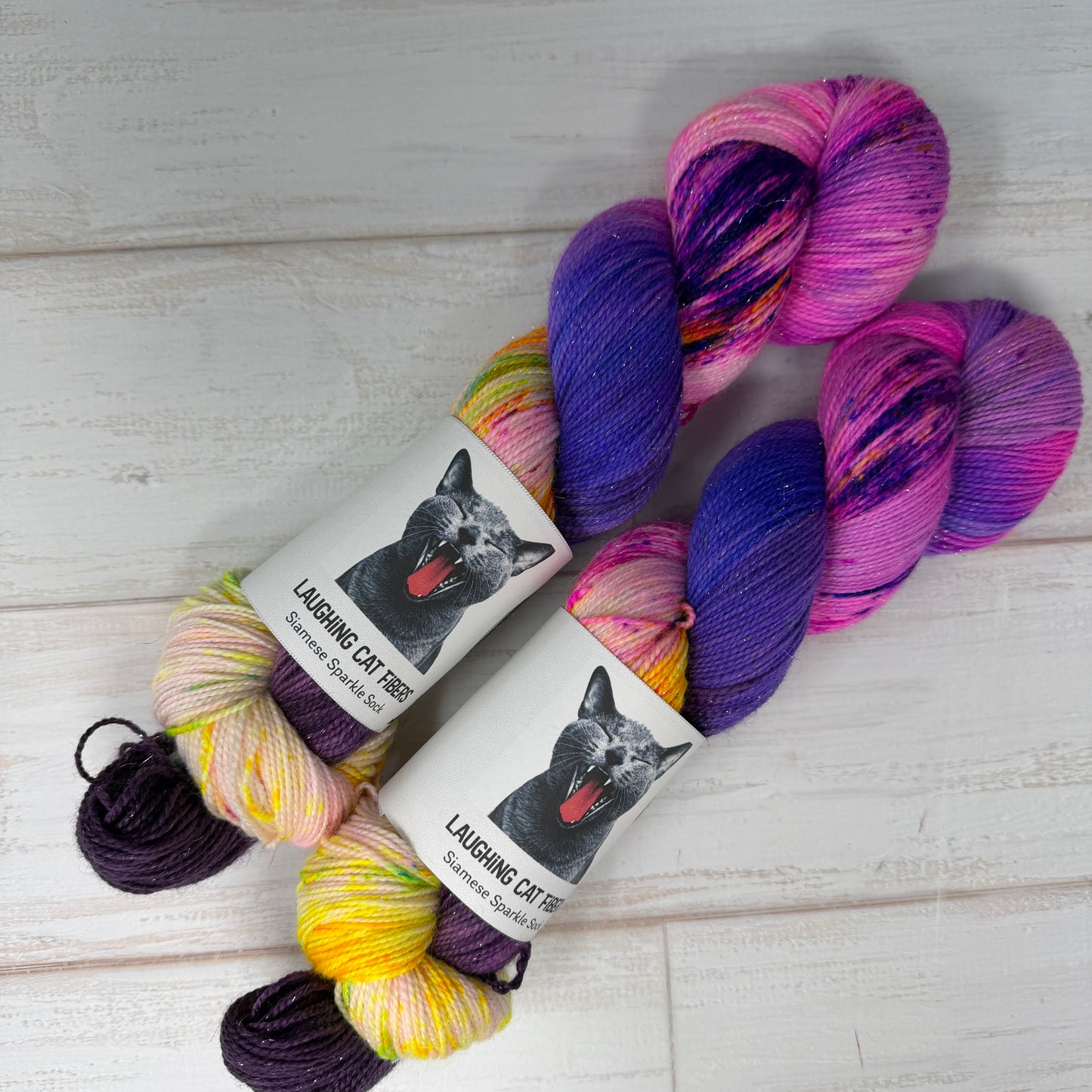 Laughing Cat Fibers hand dyed UV Yarn Crab Nebula