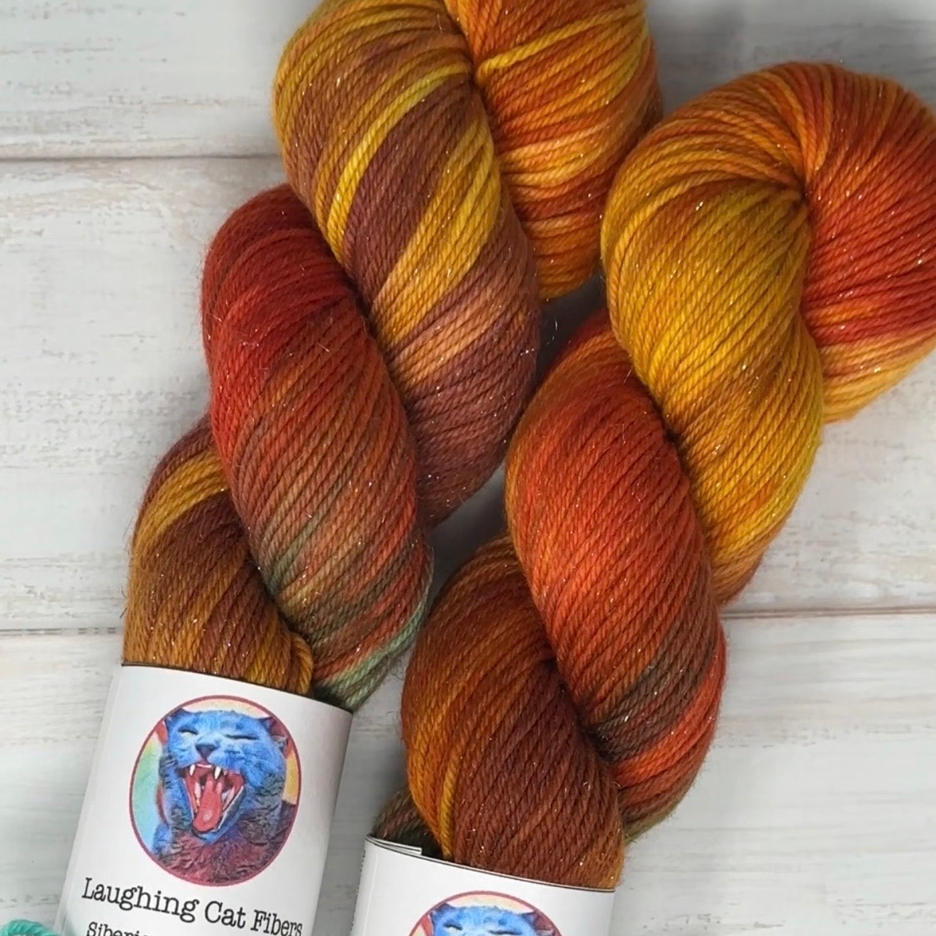 Vincent's Sunflowers hand dyed yarn by Laughing Cat Fibers