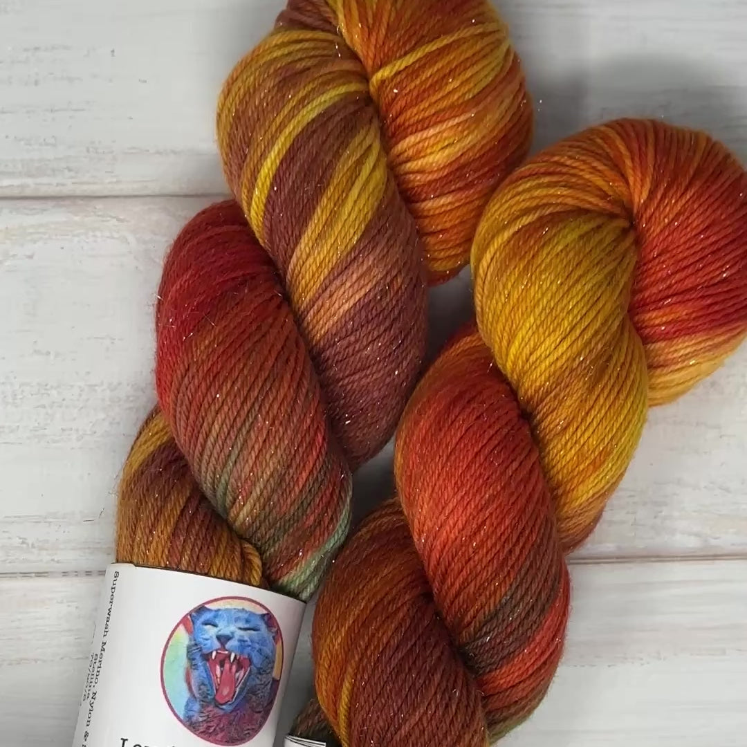 show and tell of Vincent's Sunflowers by Laughing Cat Fibers