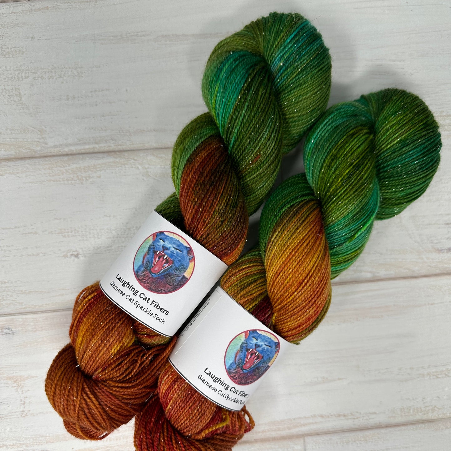 hand dyed yarn by Laughing Cat Fibers in their Martha Mansfield colorway