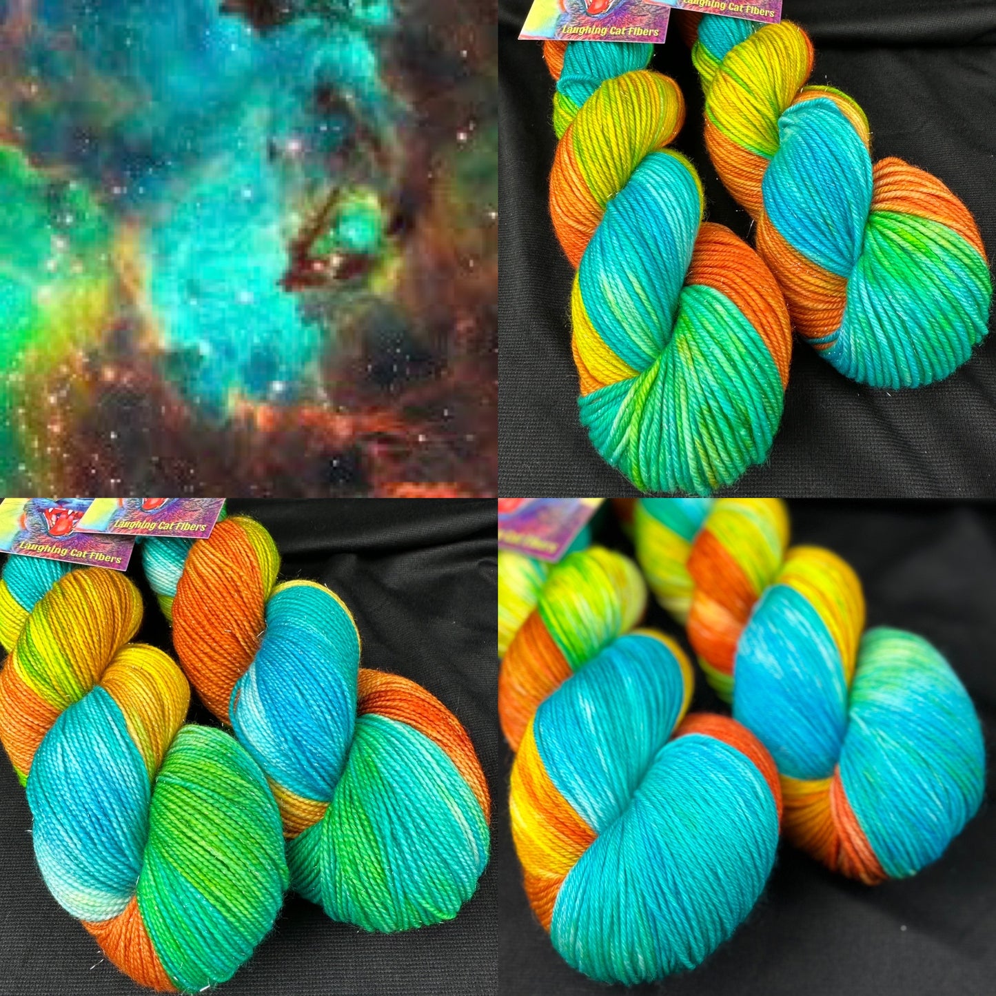 "Seahorse Nebula" on Various Yarn Bases