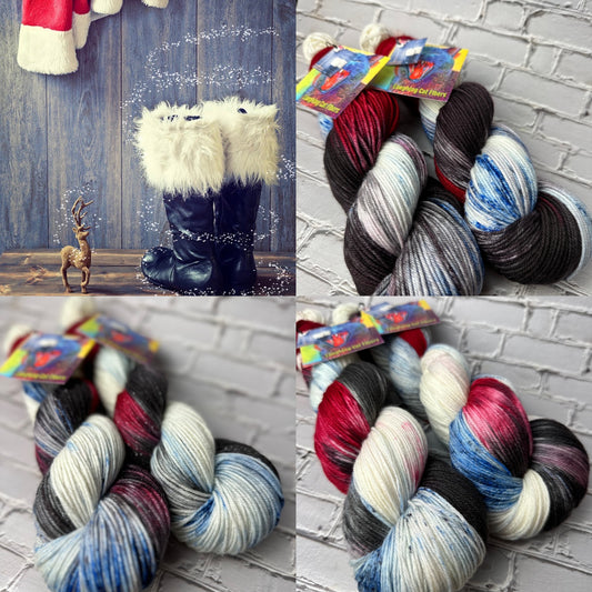 "Santa's Boots" on Various Yarn Bases