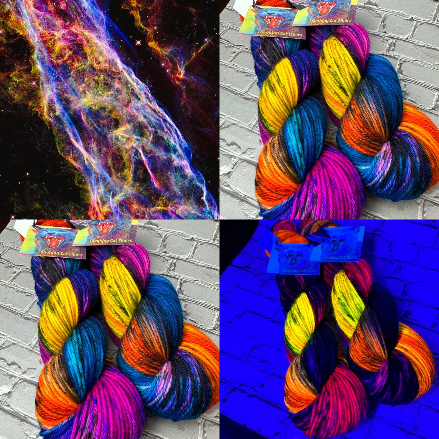 "Veil Nebula" on Various Yarn Bases