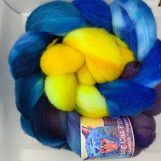 Custom Dyed Rovings: "Jenny's Starry Night"