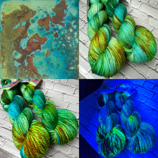 "Copper Patina" on Various Yarn Bases