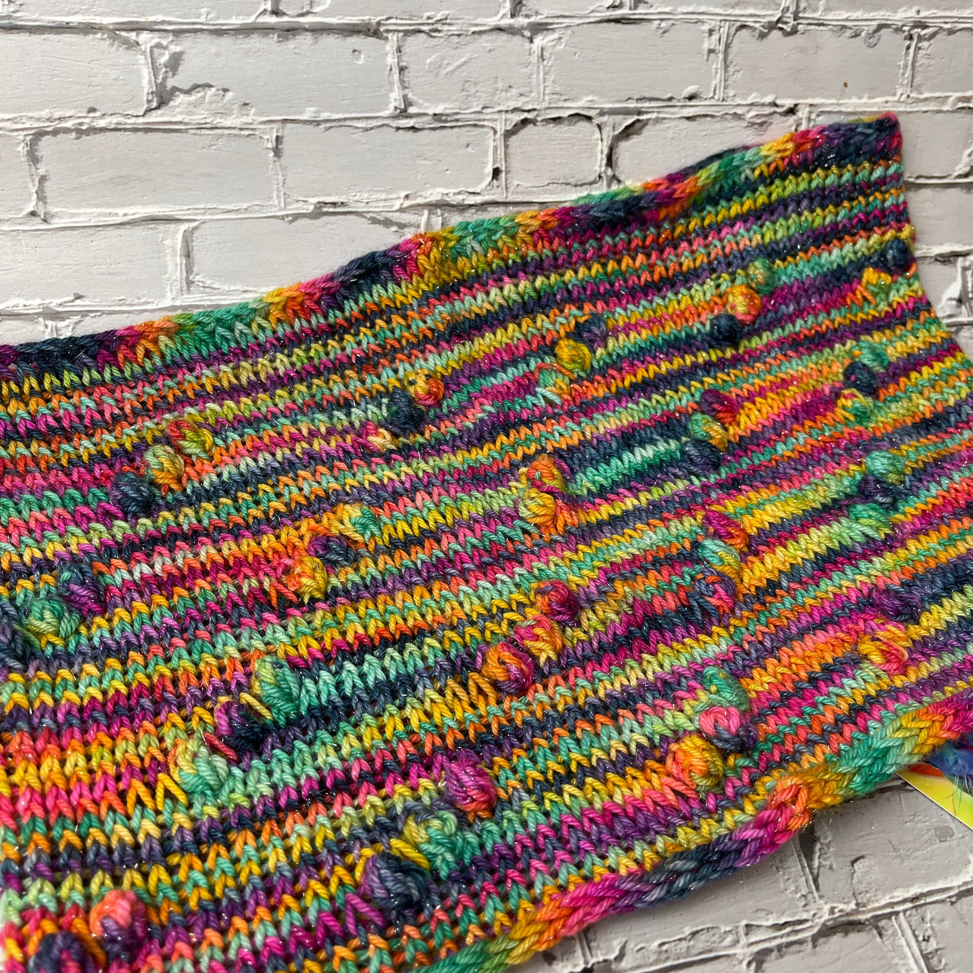 Knit cowl in Orion Nebula by Laughing Cat Fibers 